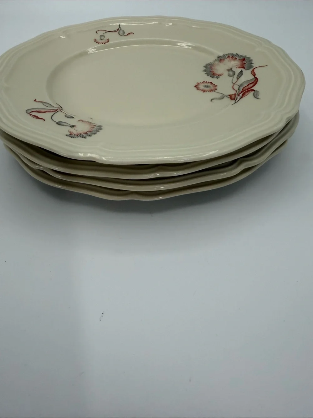 Rosenthal Chippendale Germany Rust Red & Gray  7.5” Salad Plates  Set of 4